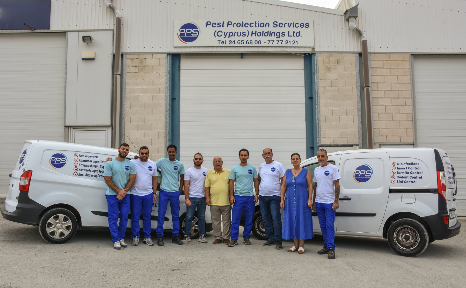 PPS Cyprus team outside the service facility